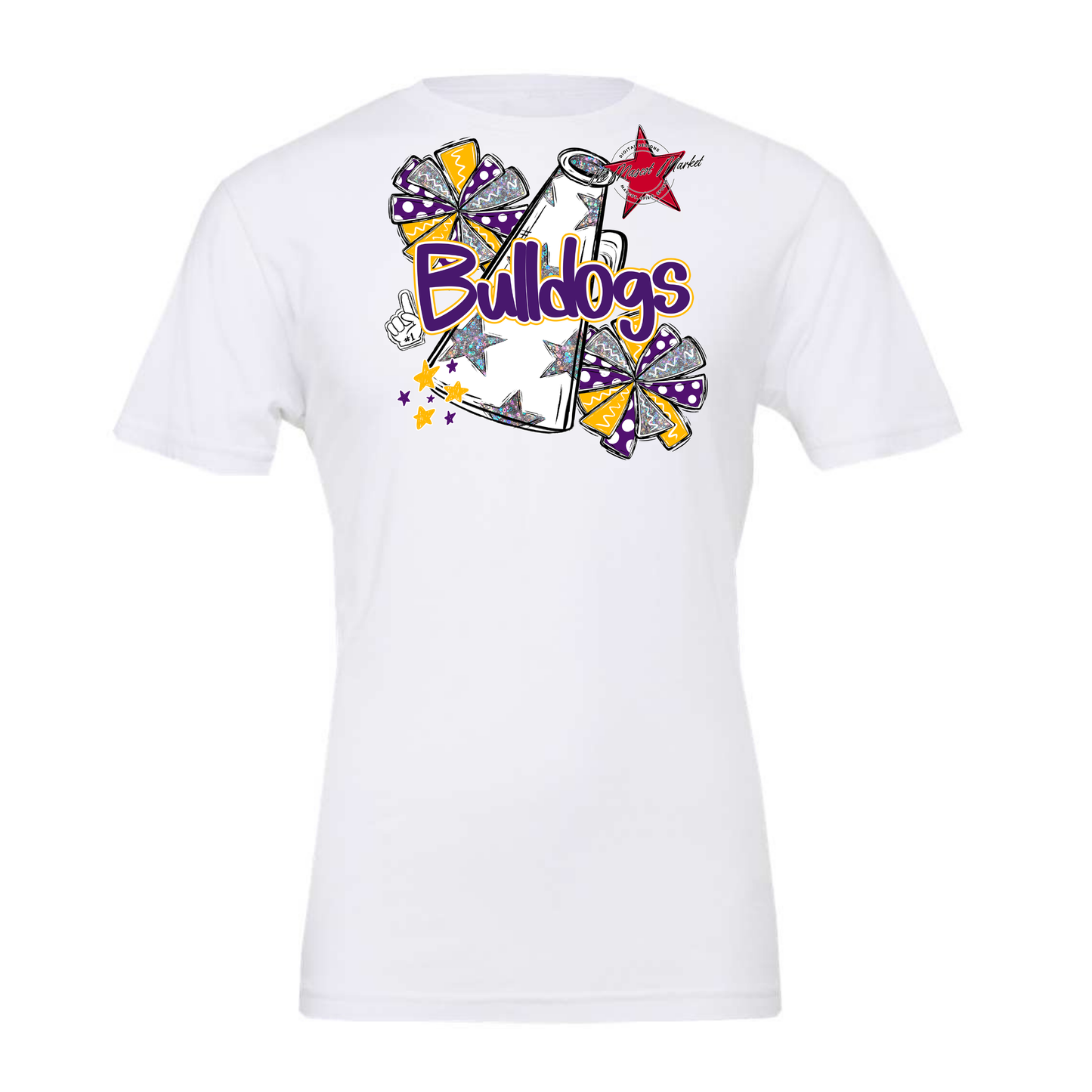 Bulldogs Alpha Megaphone Design-Purple-Yellow
