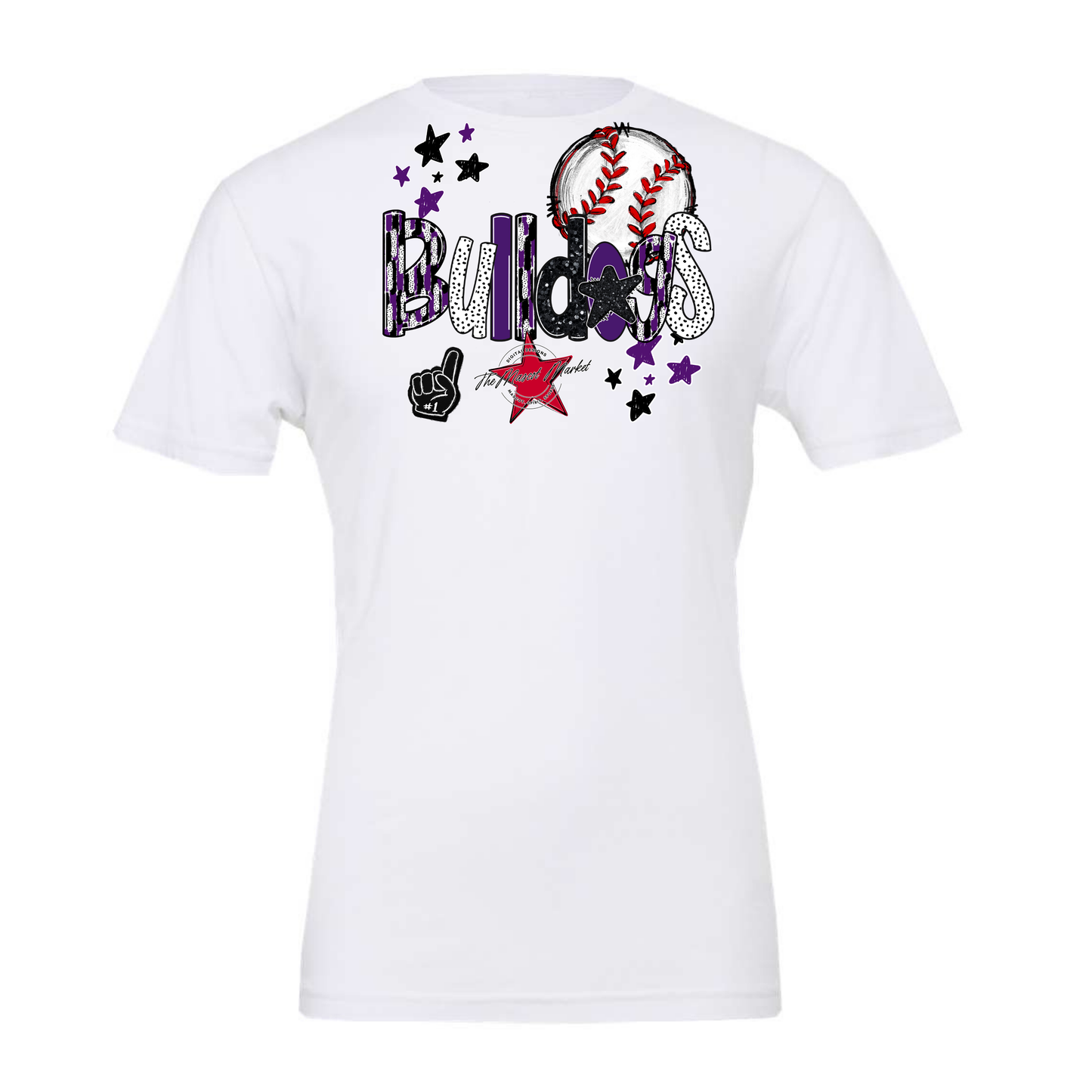 Bulldogs Baseball Scrape-Purple