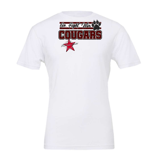 Cougars Go Fight Win Mascot Lines-Maroon