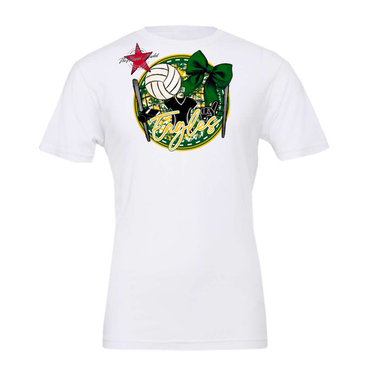 Eagles Circle Volleyball Design-Green-Yellow
