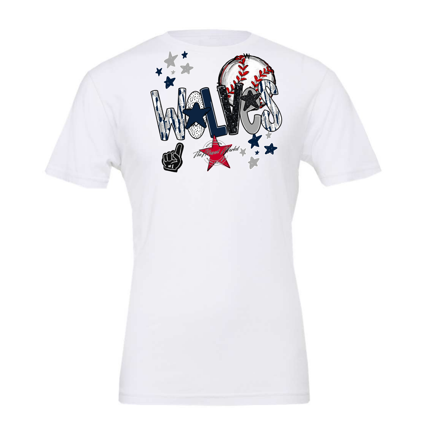 Wolves Baseball Scrape-Navy-Grey