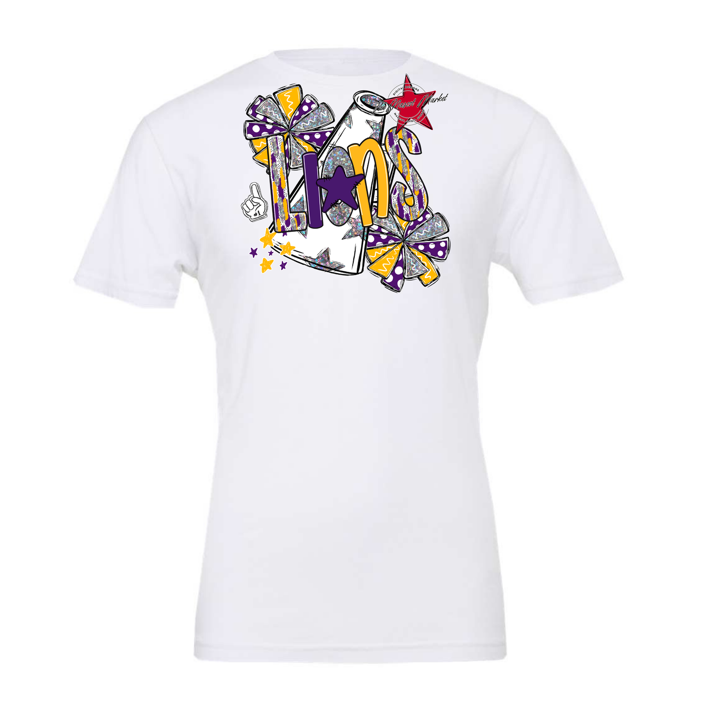 Lions Cheer Megaphone Scrape-Purple-Yellow