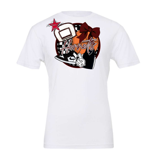 Hornets Circle Basketball Design-Maroon