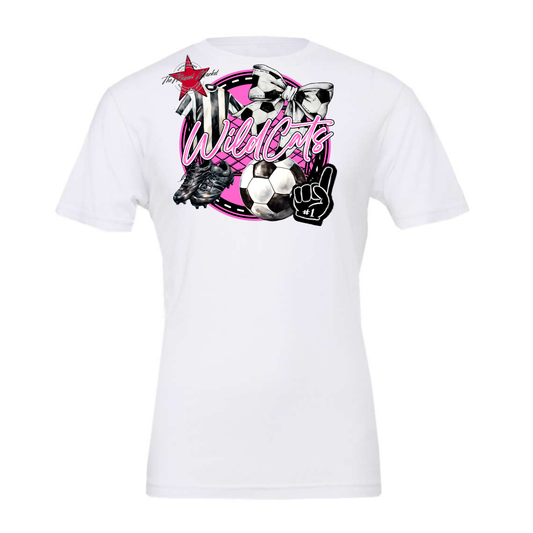 Wildcats Circle Soccer Design-Baby Pink