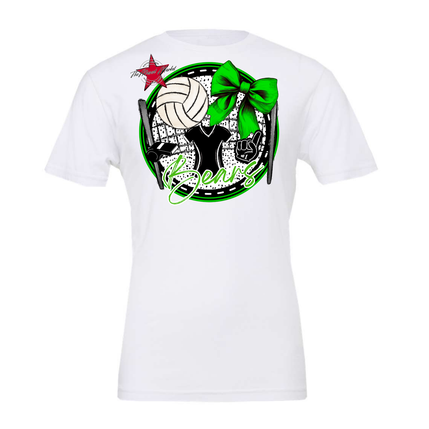 Bears Circle Volleyball Design-Bright Green