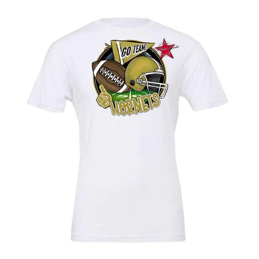 Hornets Circle Football Design-Gold