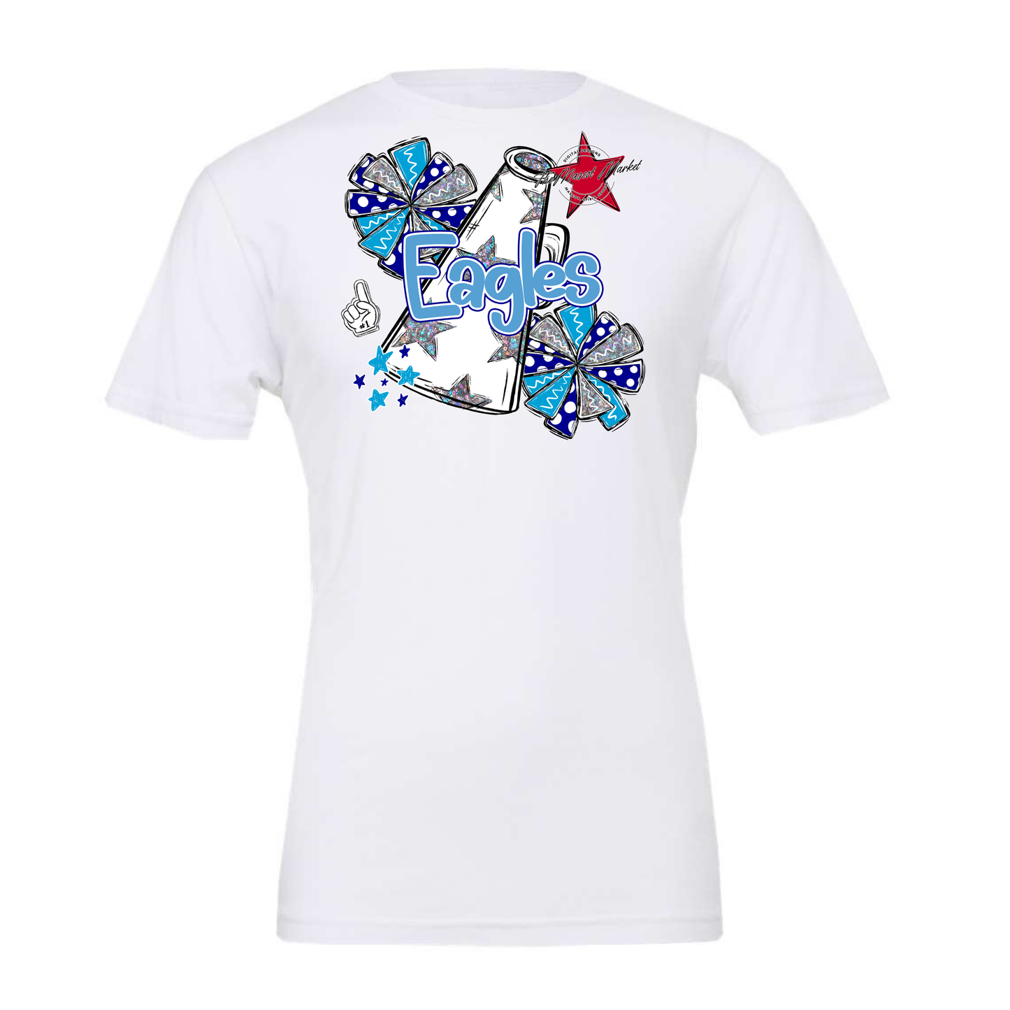 Eagles Alpha Cheer Megaphone-Blue-Carolina Blue