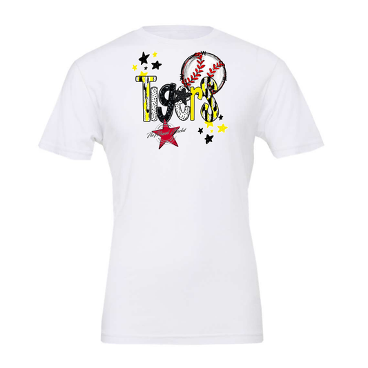 Tigers Baseball Scrape-Bright Yellow