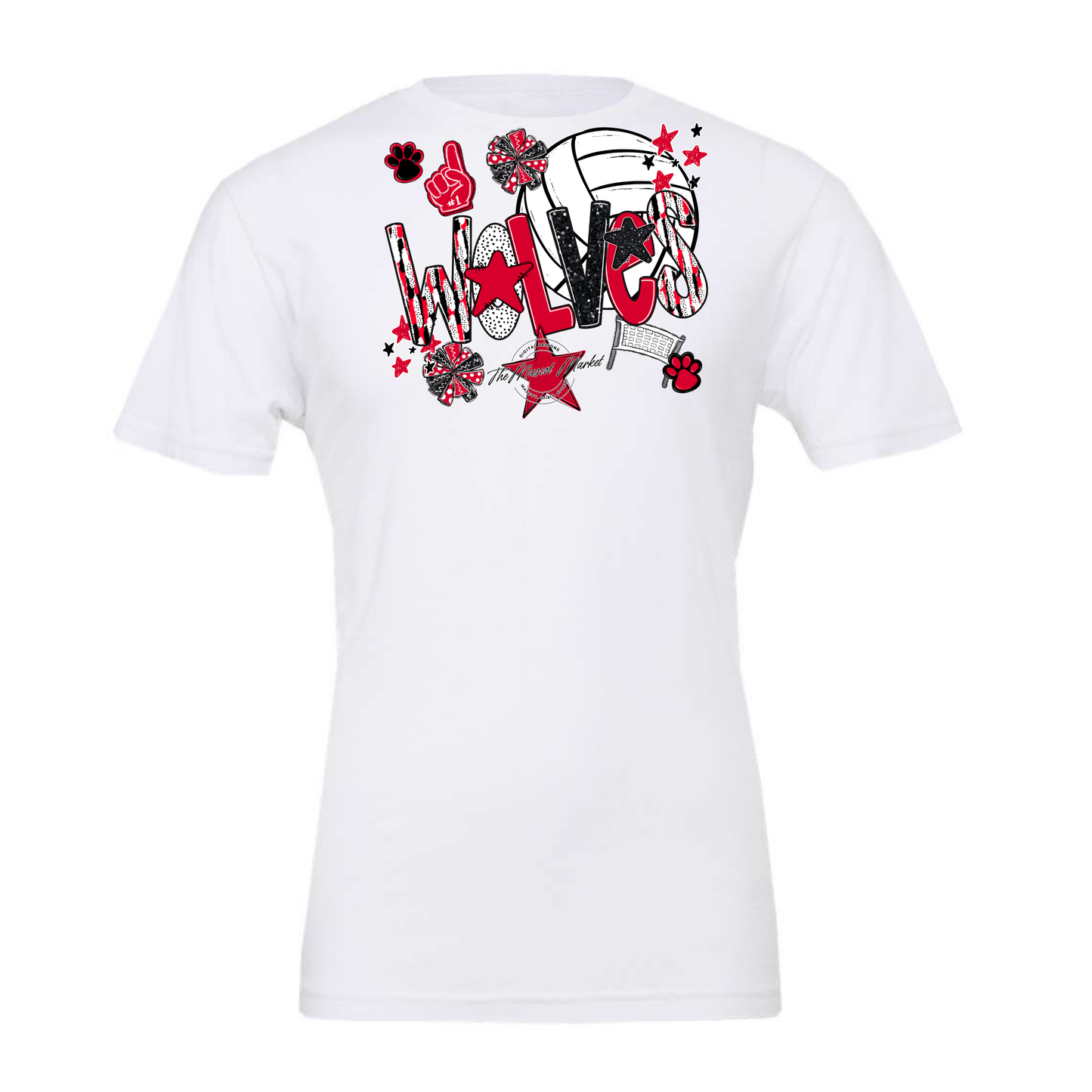 Wolves Volleyball Scrape-Red