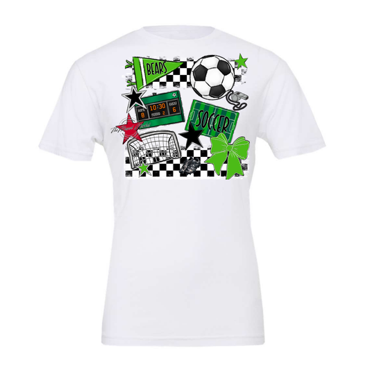 Bears Soccer Checkers Design-Bright Green