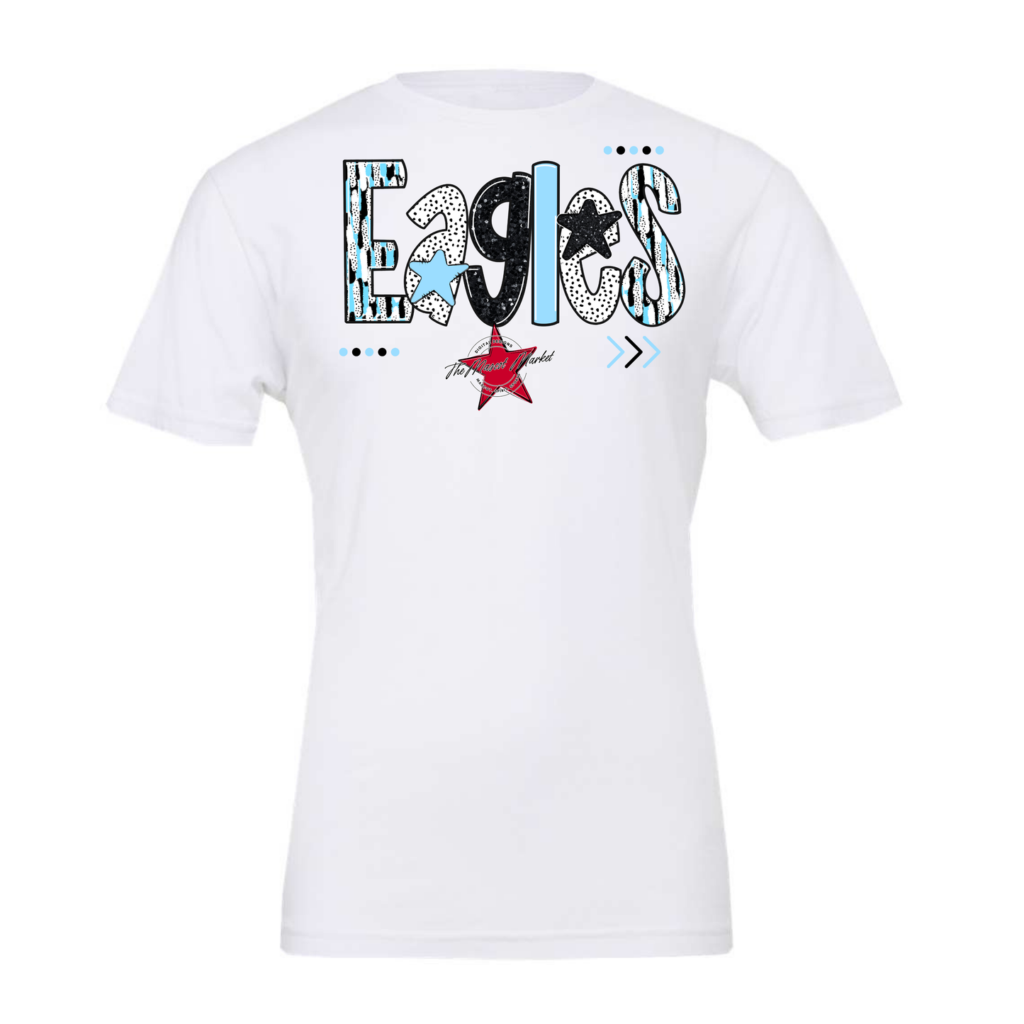 Eagles Brushstroke Alpha Design-Columbia Blue