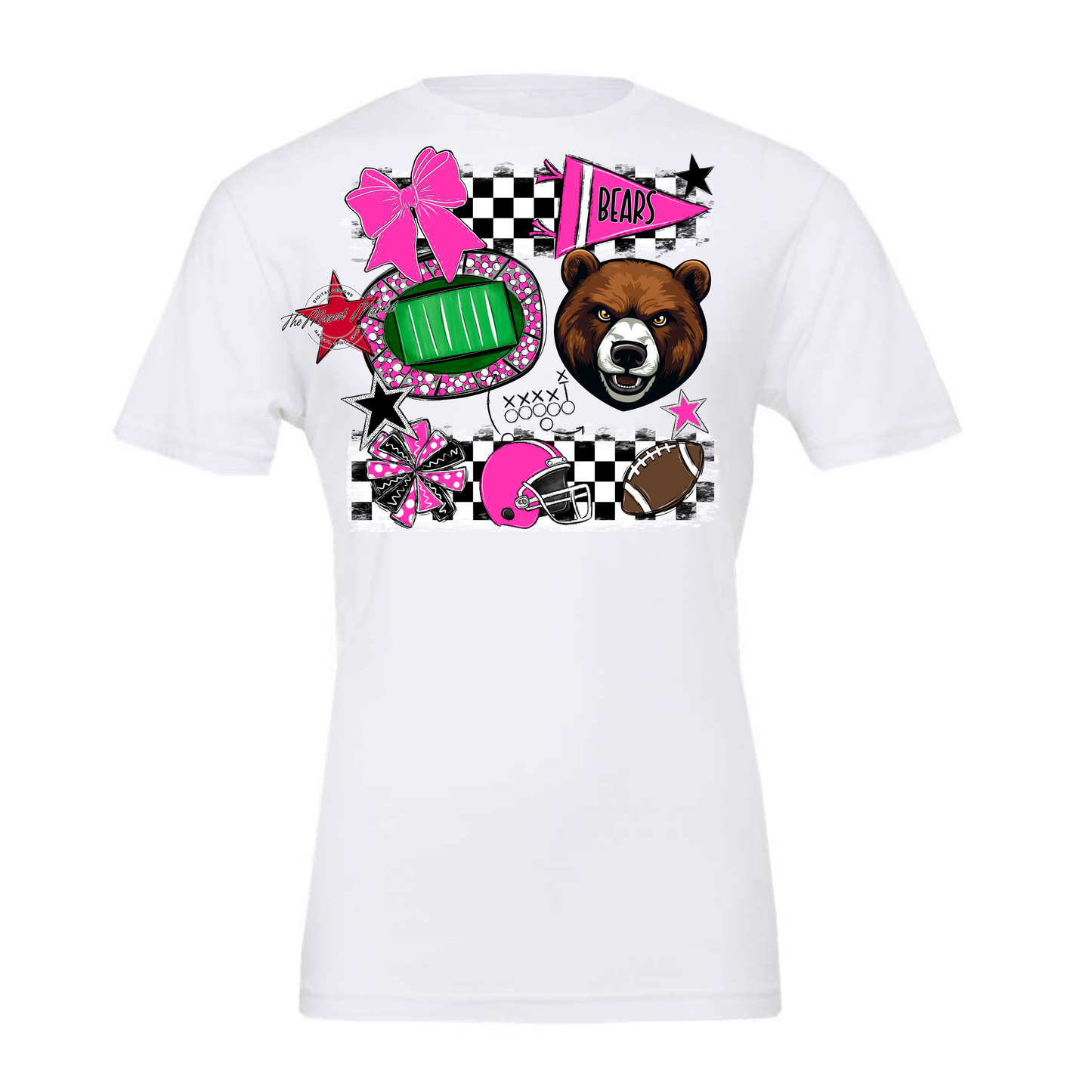 Bears Checker Mascot Spirit Design-Pink