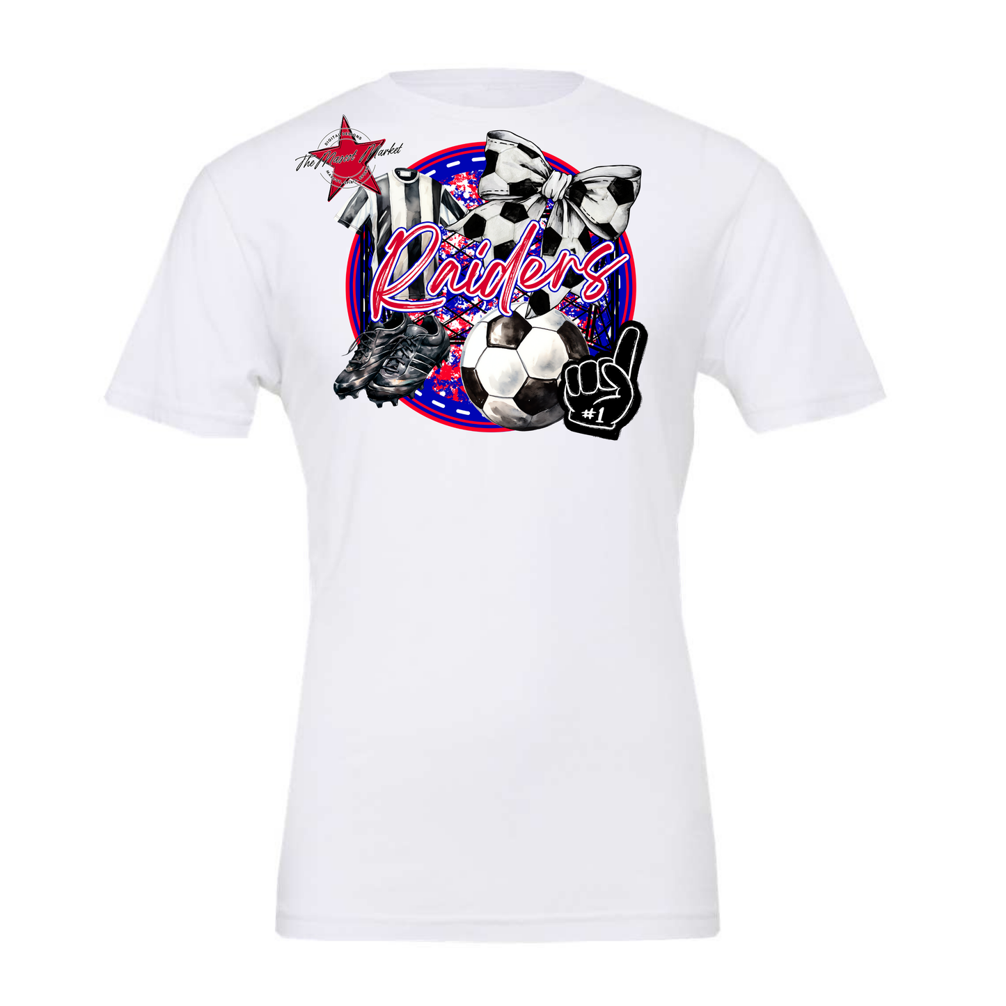 Raiders Circle Soccer Design-Red-Blue