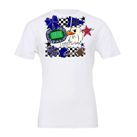 Eagles Checkers Mascot Spirit Design-Blue