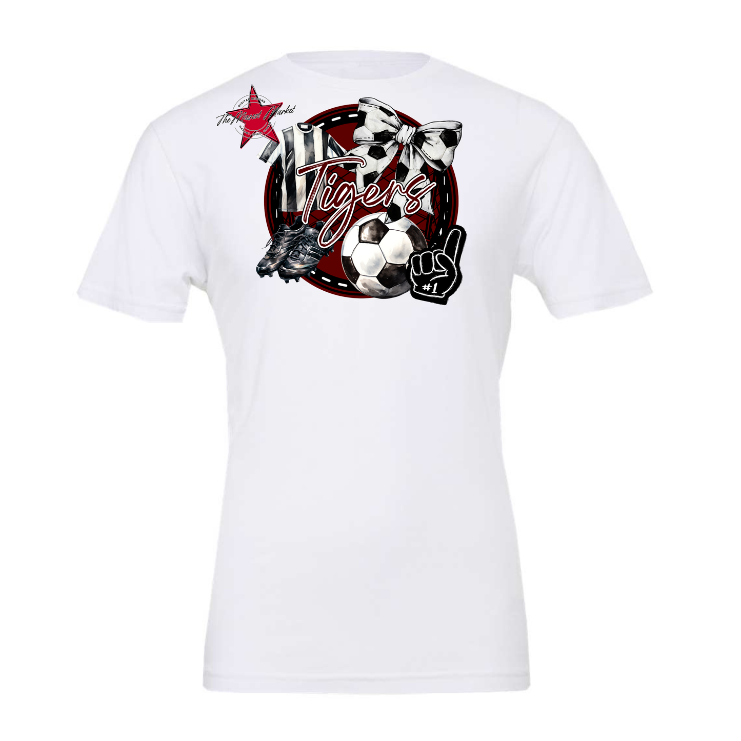 Tigers Circle Soccer Design-Maroon