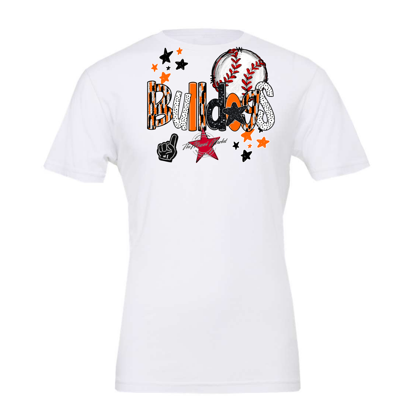 Bulldogs Baseball Scrape-Orange