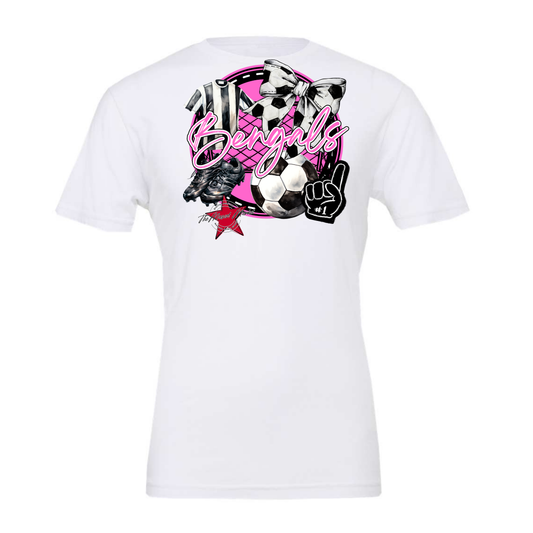 Bengals Circle Soccer Design-Baby Pink