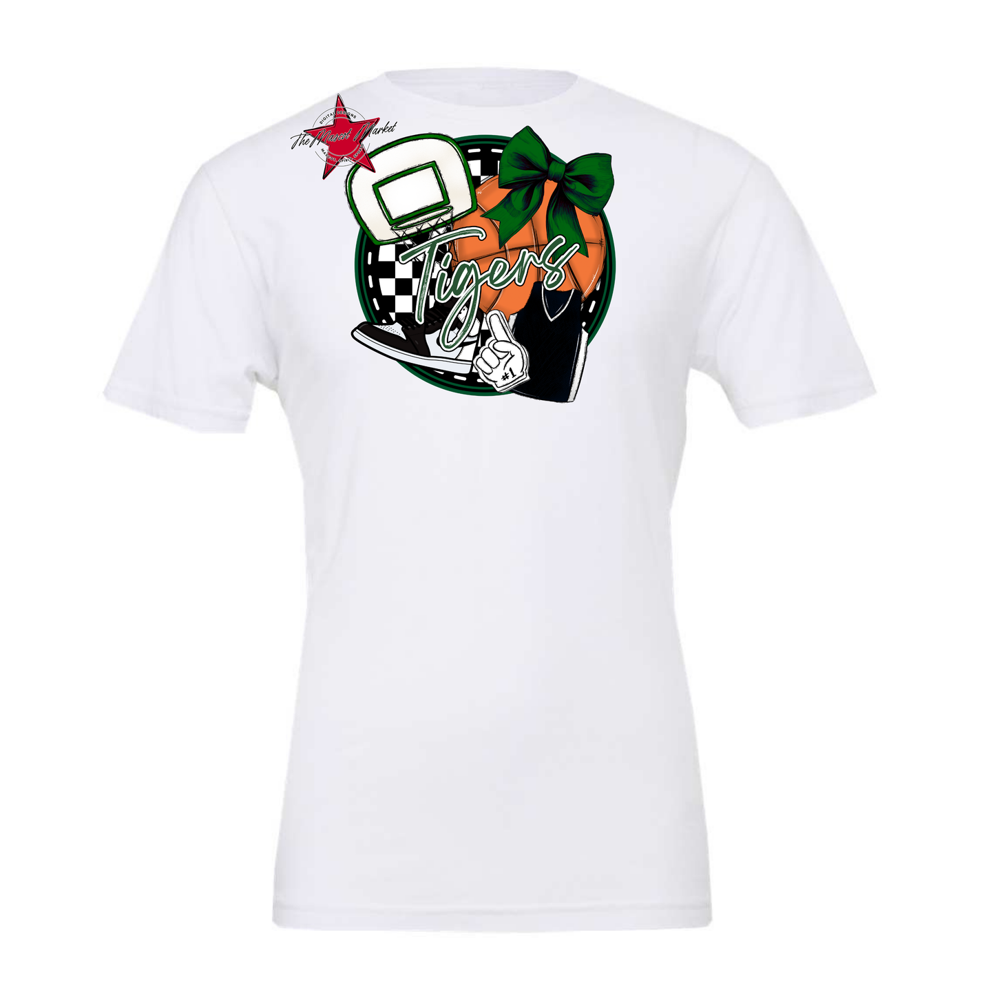 Tigers Circle Basketball Design-Green