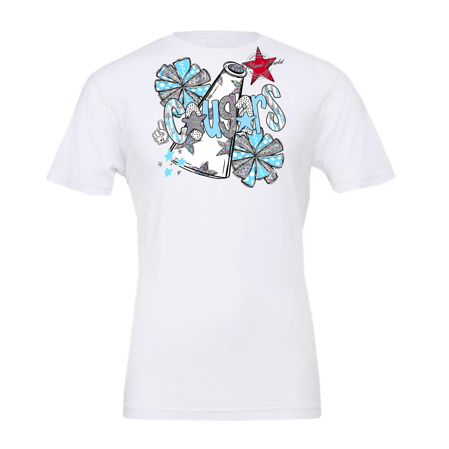 Cougars Cheer Megaphone Scrape-Columbia Blue