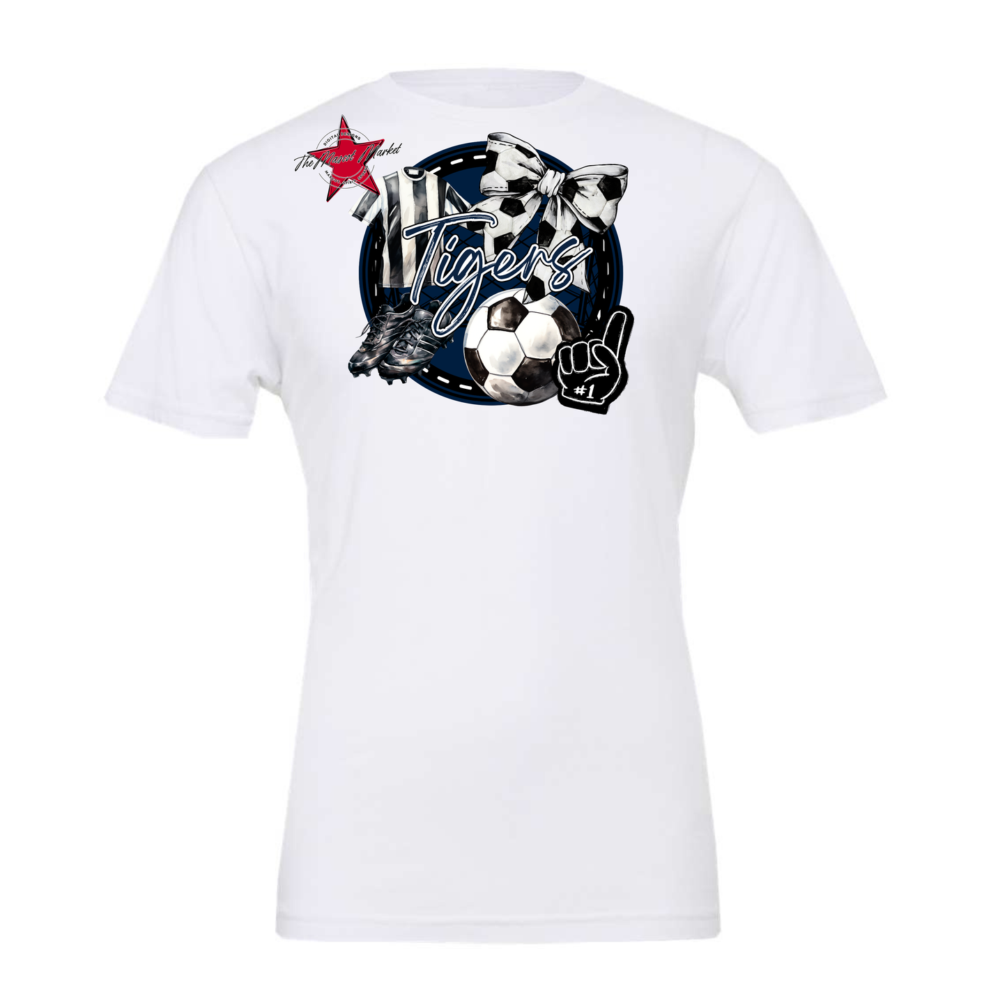 Tigers Circle Soccer Design-Navy