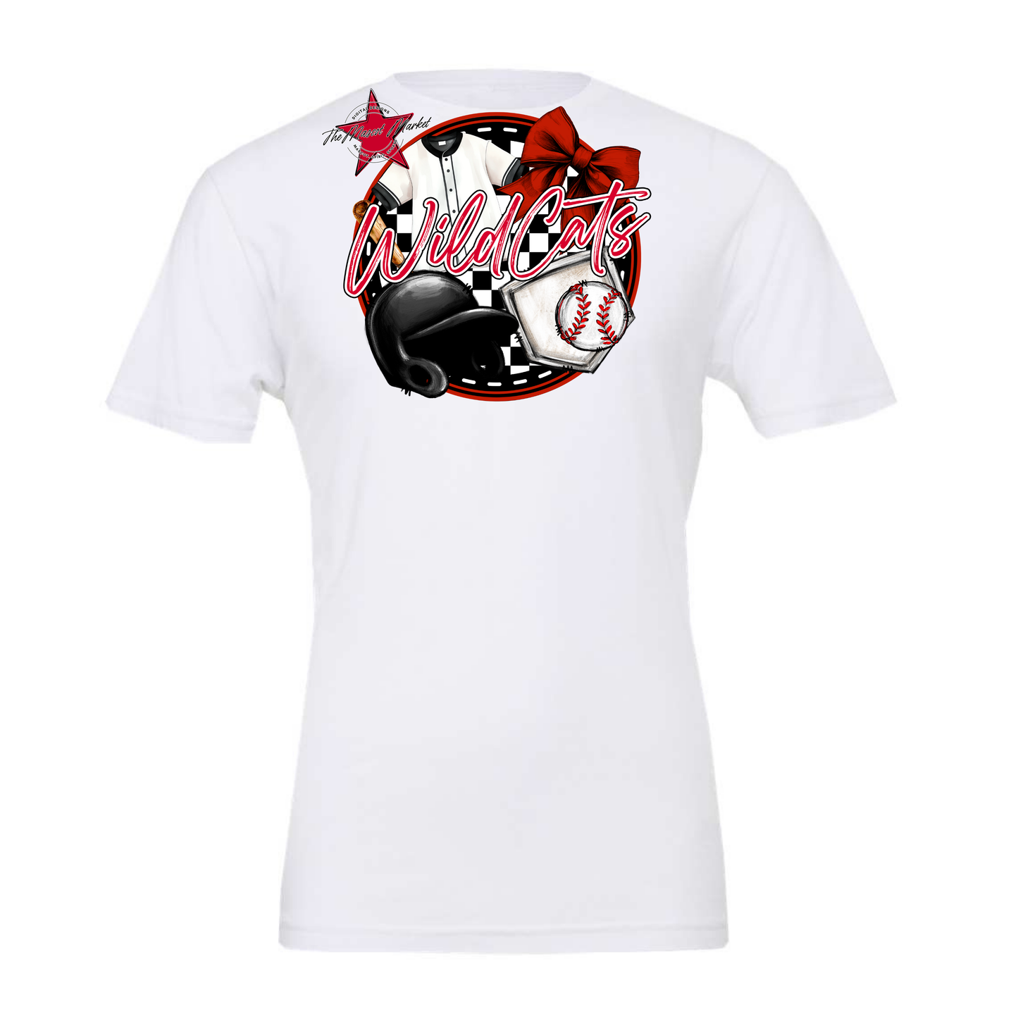 Wildcats Circle Baseball Design-Red