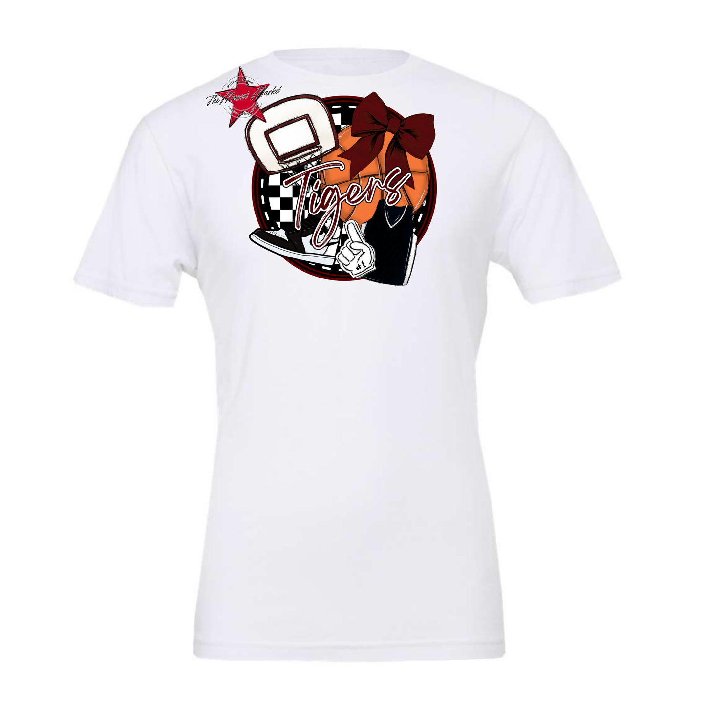 Tigers Circle Basketball Design-Maroon