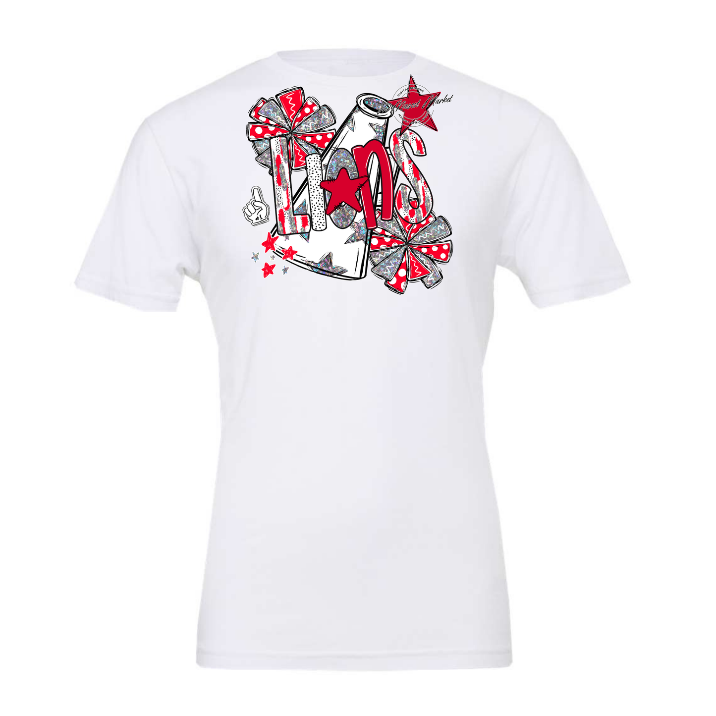 Lions Cheer Megaphone Scrape-Red