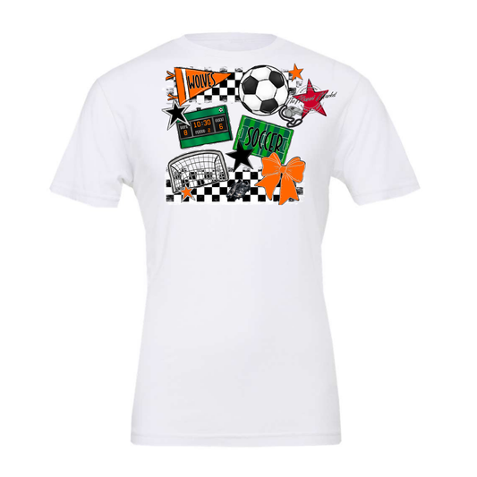 Wolves Checkers Soccer Spirit Design-Orange