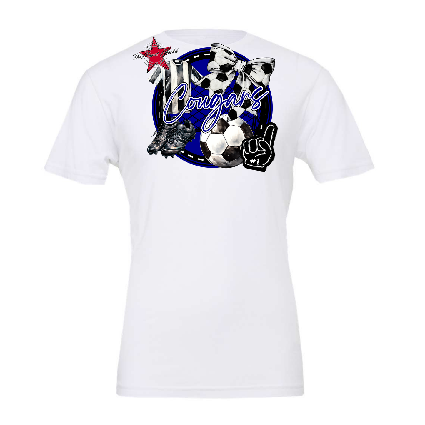 Cougars Circle Soccer Design-Blue