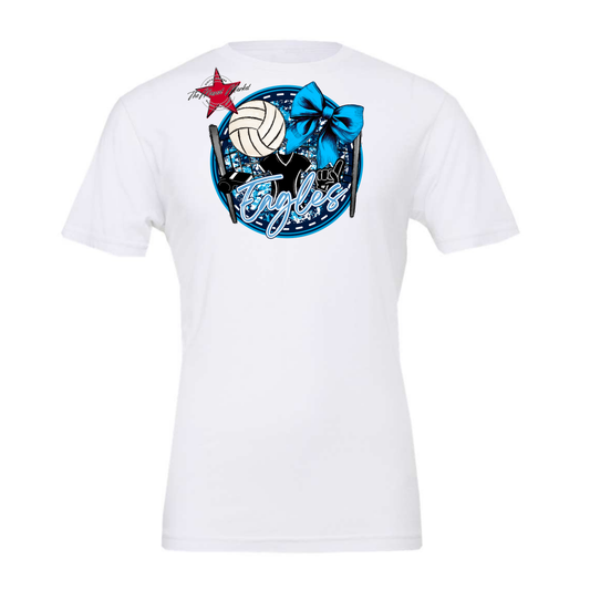 Eagles Circle Volleyball Design-Navy-Carolina Blue