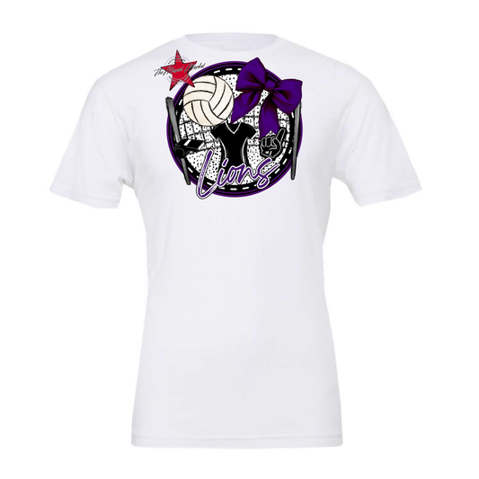 Lions Circle Volleyball Design-Purple