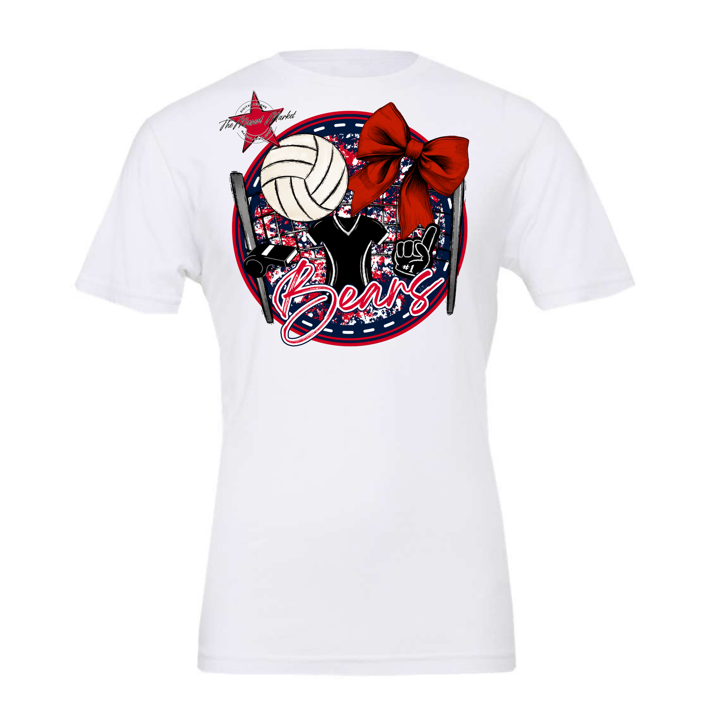 Bears Circle Volleyball Design-Navy-Red