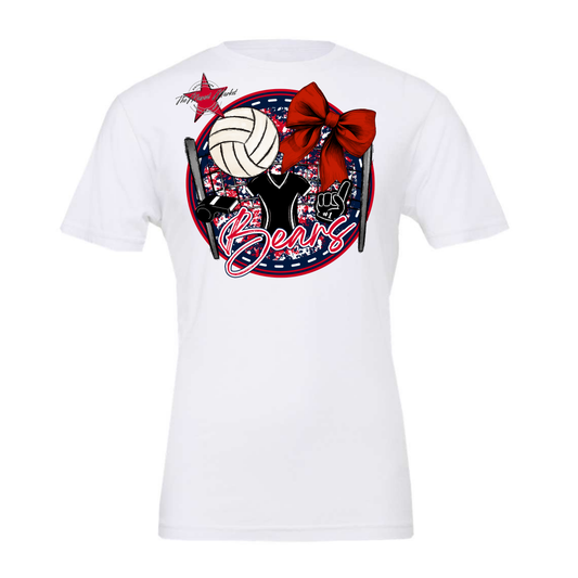 Bears Circle Volleyball Design-Navy-Red