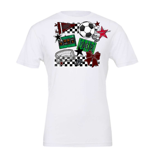 Wolves Checkers Soccer Spirit Design-Maroon