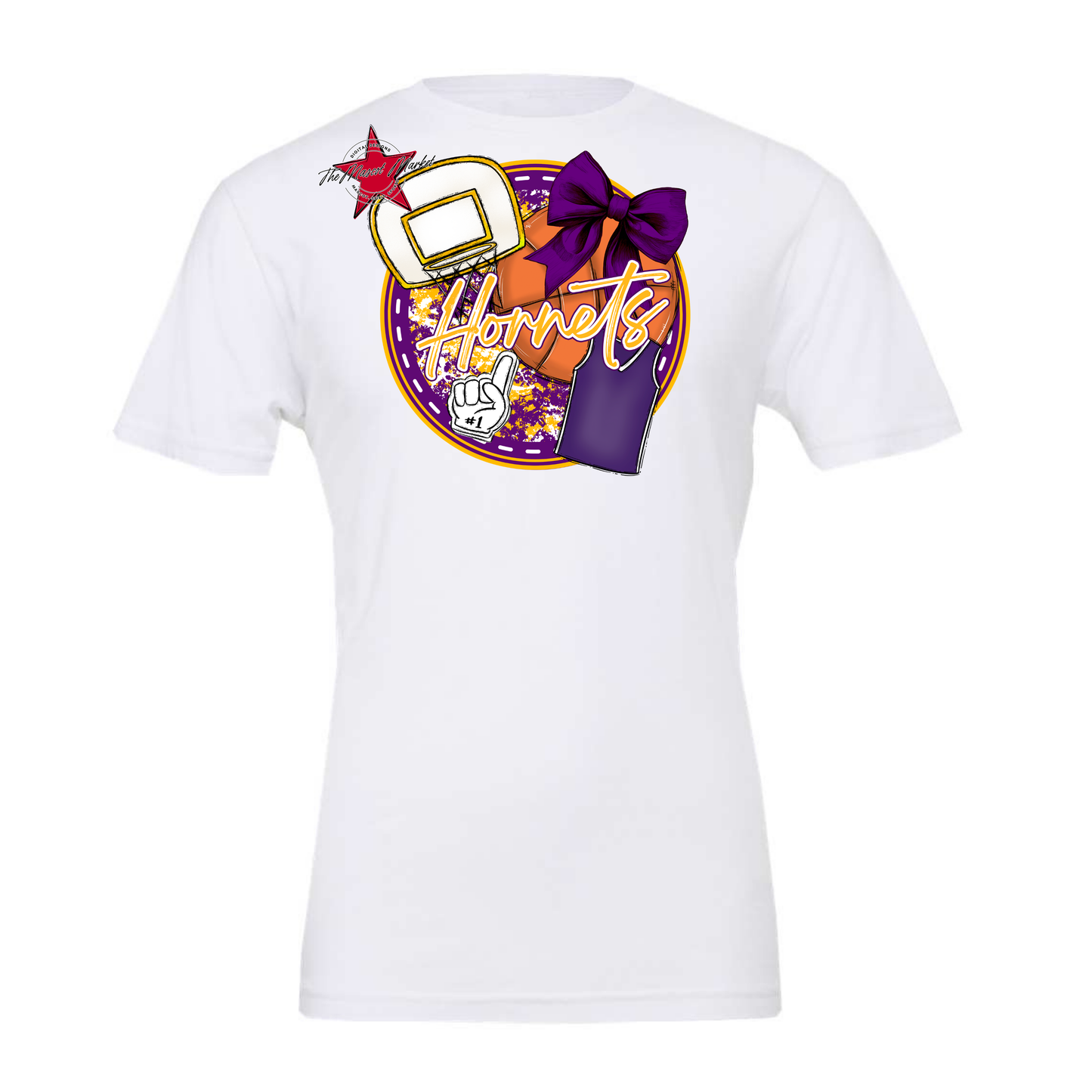 Hornets Circle Basketball Design-Purple-Yellow