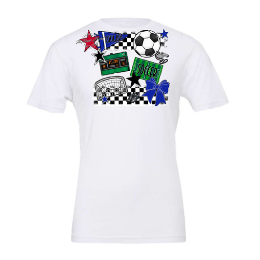 Cougars Checkers Soccer Spirit Design-Royal Blue