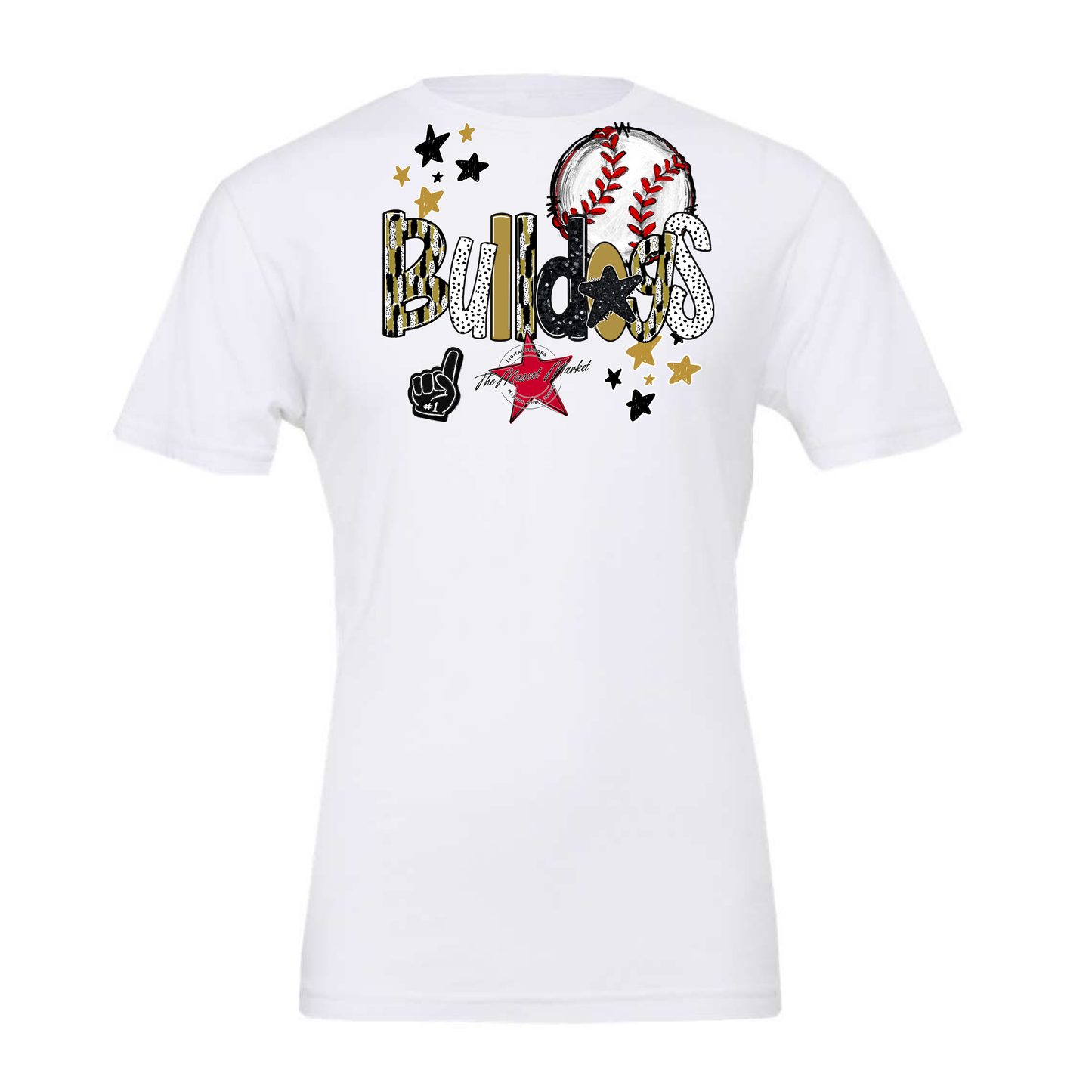 Bulldogs Baseball Scrape-Gold