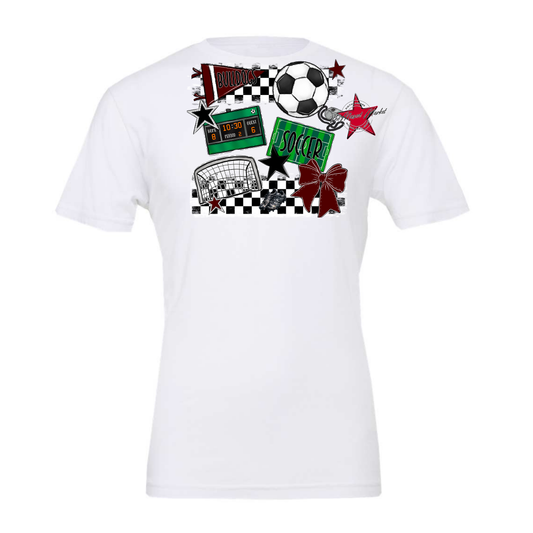 Bulldogs Checkers Soccer Spirit Design-Maroon