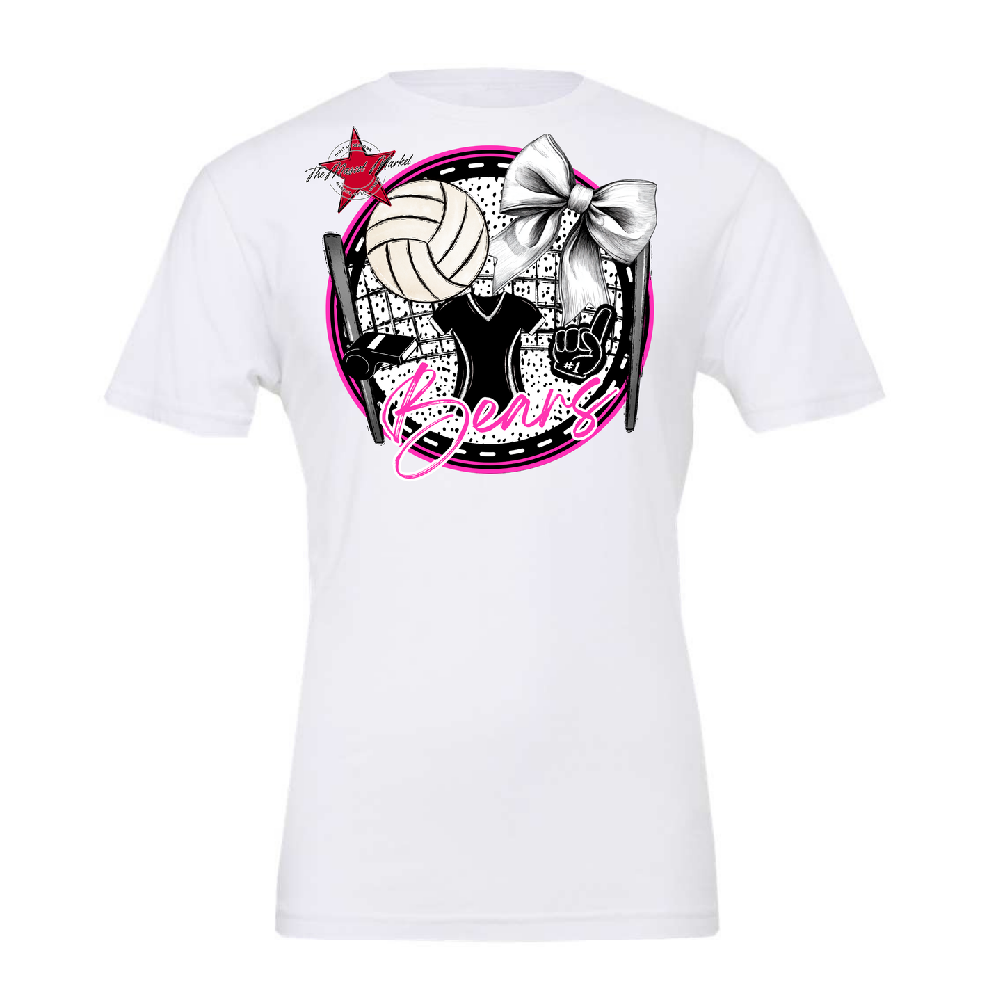 Bears Circle Volleyball Design-Pink