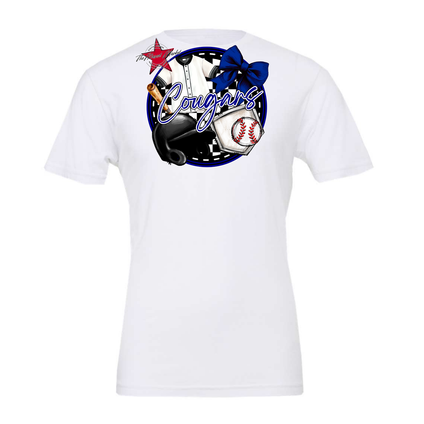 Cougars Circle Baseball Design-Blue