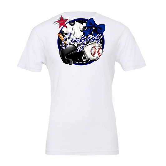 Cougars Circle Baseball Design-Blue