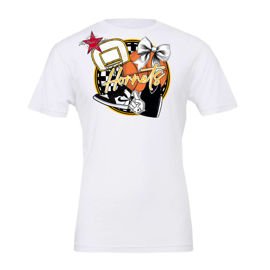 Hornets Circle Basketball Design-Yellow