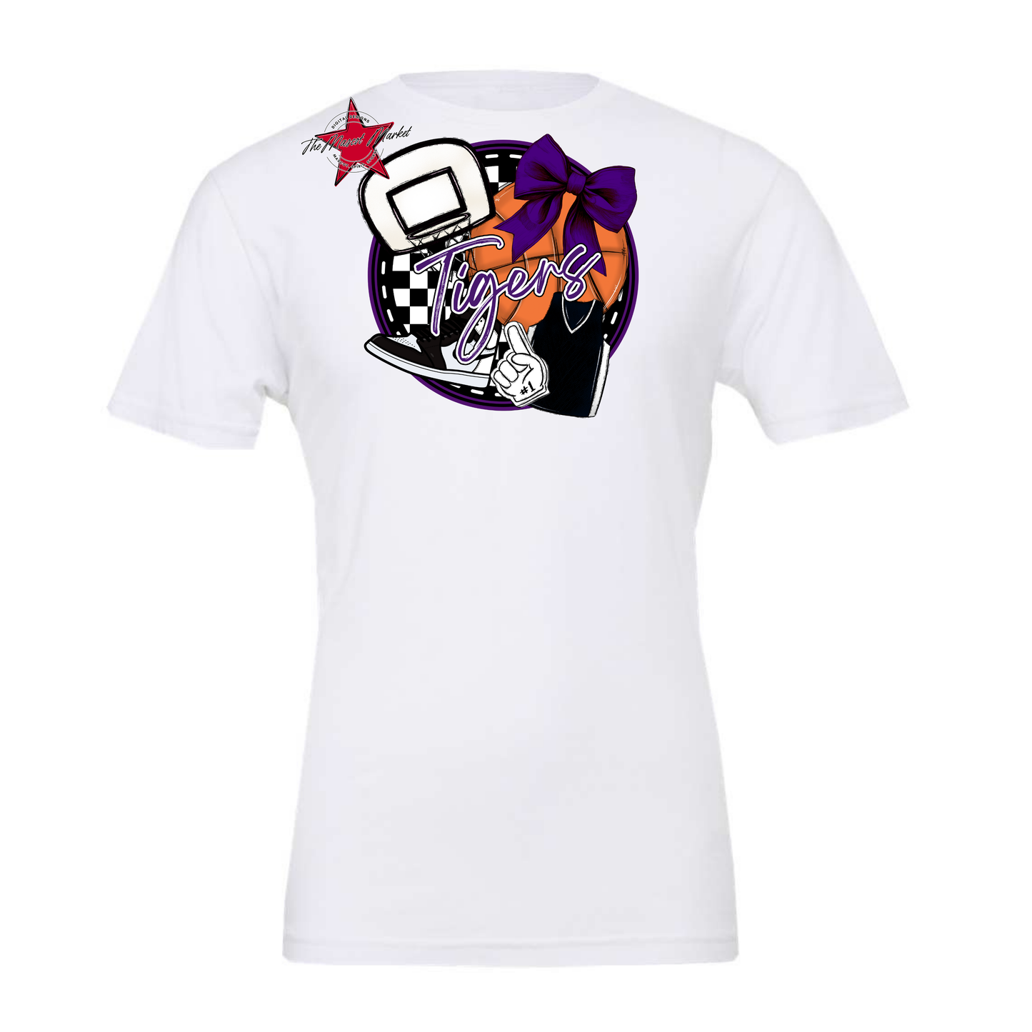 Tigers Circle Basketball Design-Purple