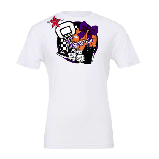 Tigers Circle Basketball Design-Purple