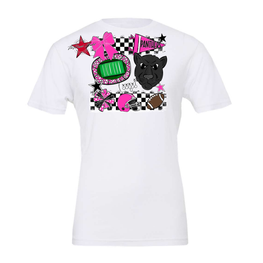 Panthers Checkers Mascot Spirit Design-Pink