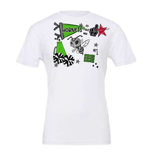 Hornets Mixed Mascot Spirit Design-Bright Green