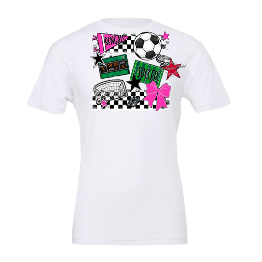 Bengals Soccer Checkers Design-Pink