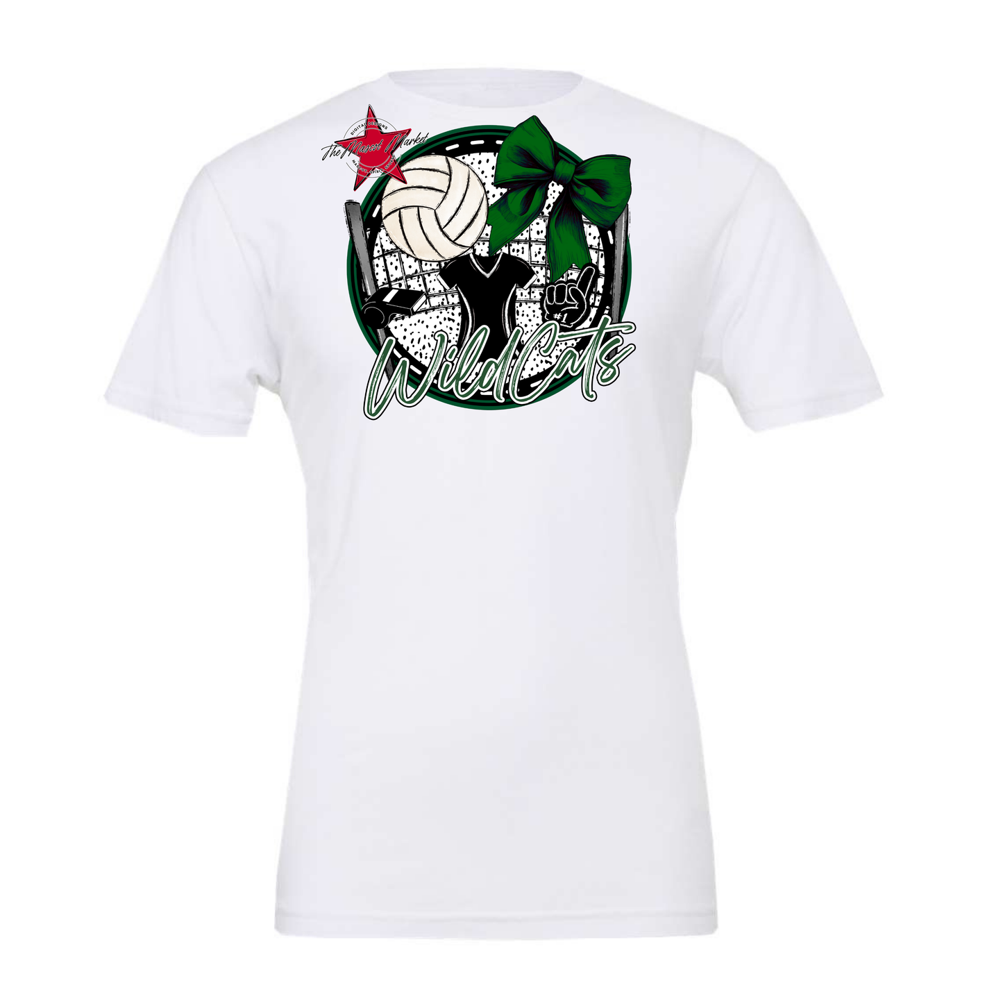 Wildcats Circle Volleyball Design-Green