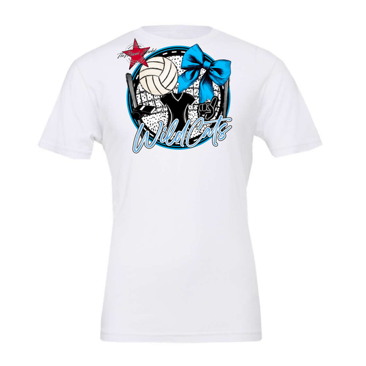 Wildcats Circle Volleyball Design-Carolina Blue