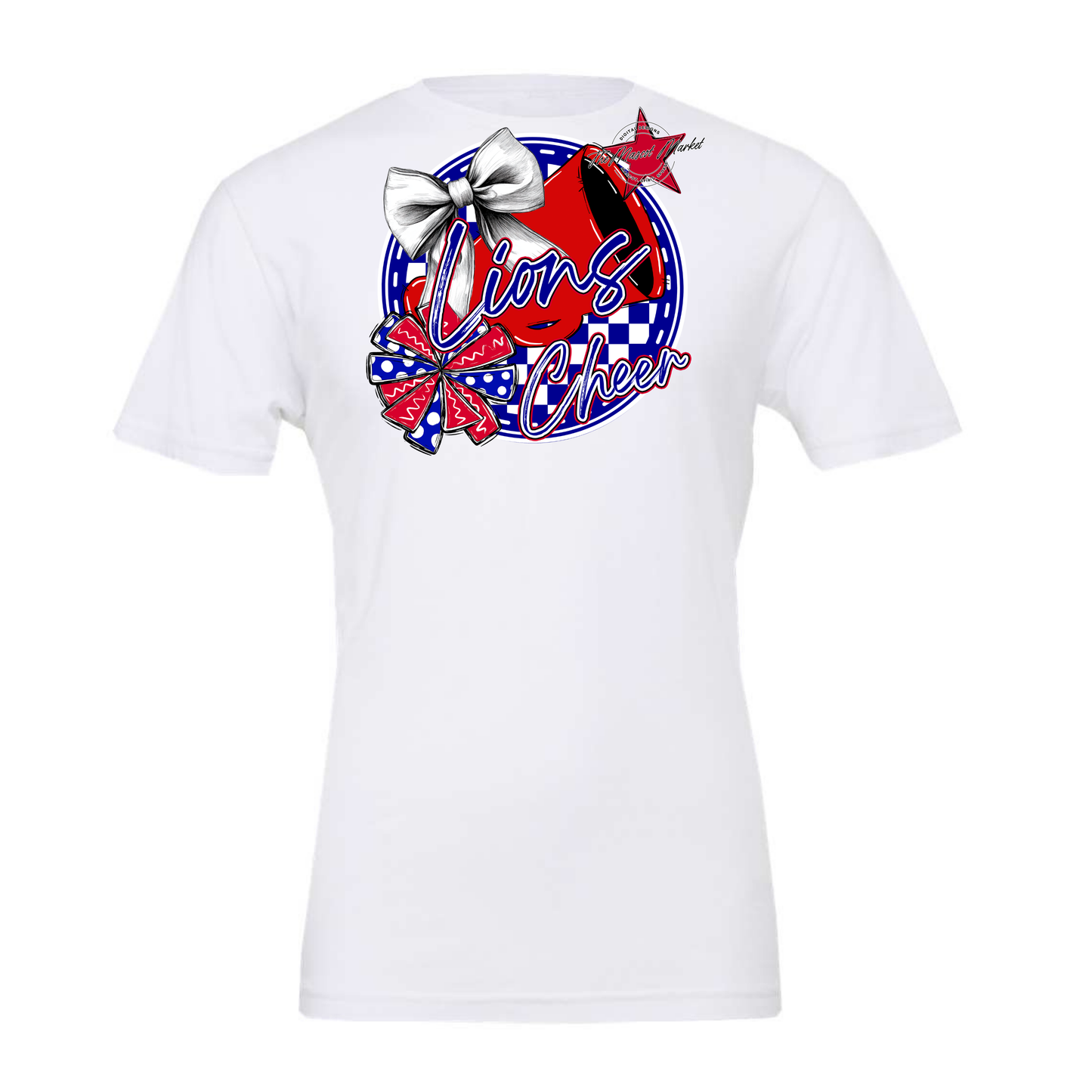 Lions Circle Cheer Design-Blue-Red